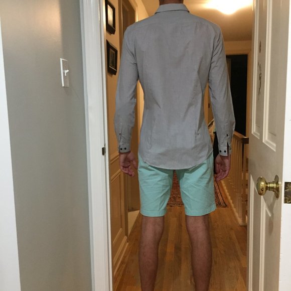 H and M Easy Iron Men's Long Sleeve Collared Shirt - Picture 4 of 4